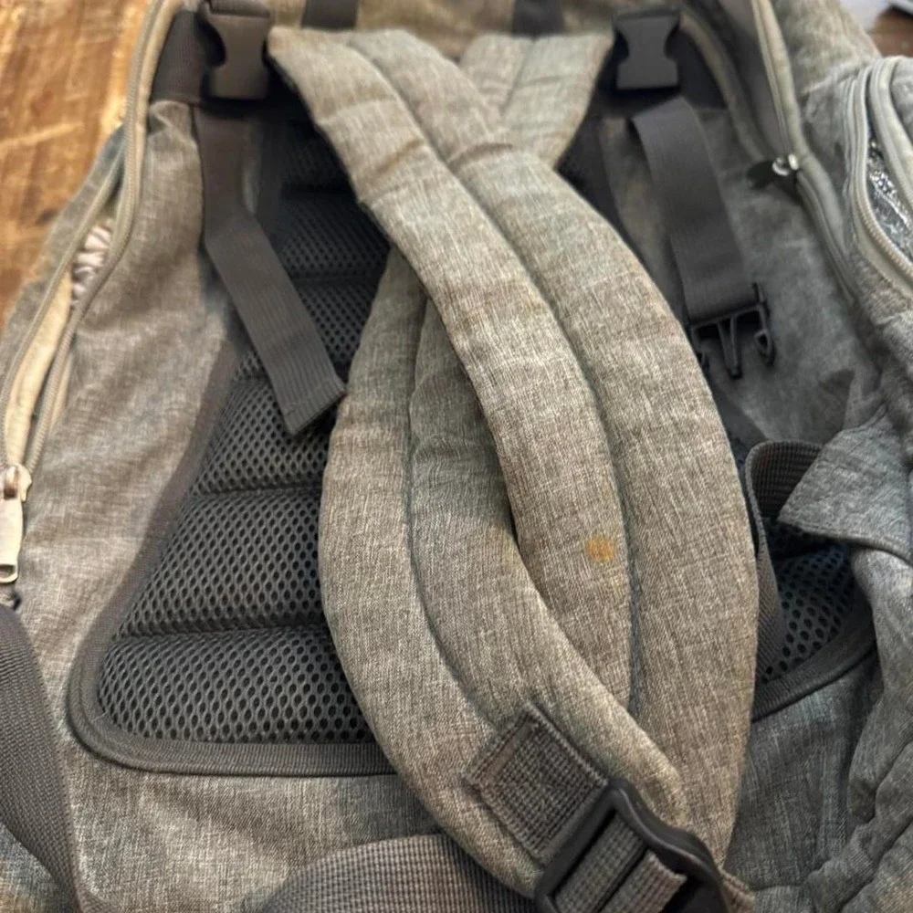 Bag Nation Diaper Bag Backpack Heather Grey Multi Pocket Travel Bag